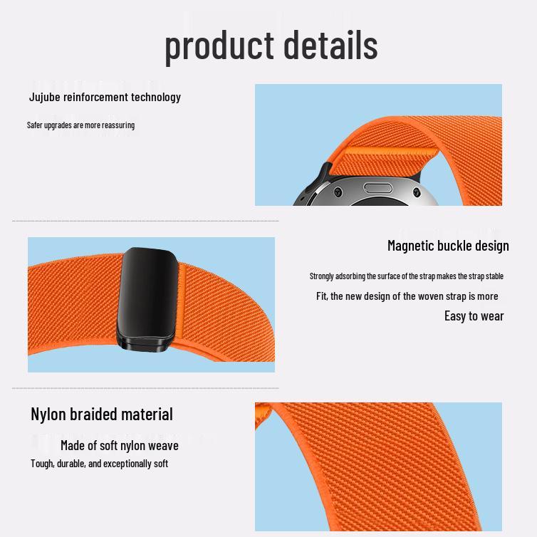Samsung Ultra Compatible Magnetic Clasp Elastic Nylon Watch Band