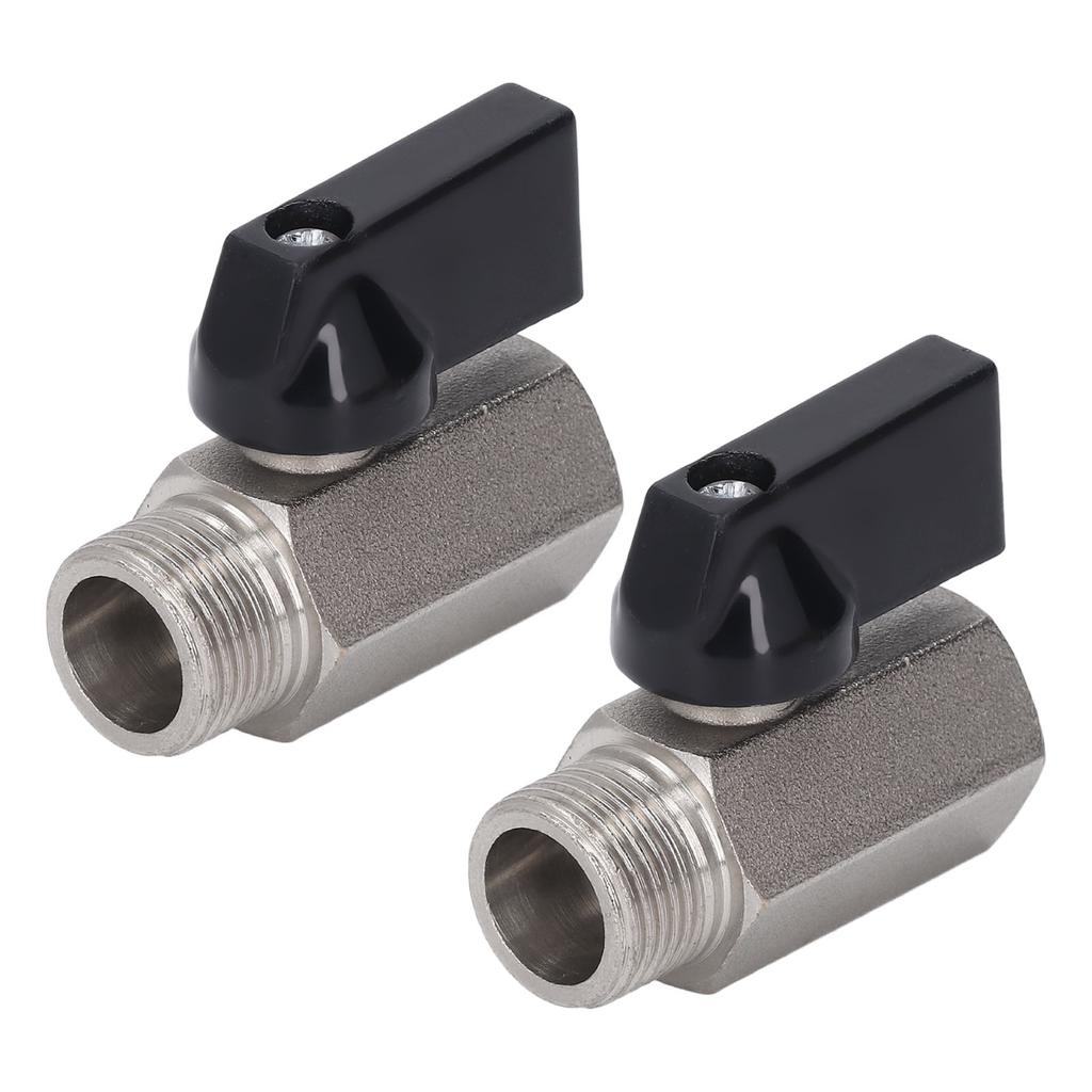 2Pcs Ball Valve Brass Plated Sand Blasting G38 Female Male Ball Valve for Piping Systems