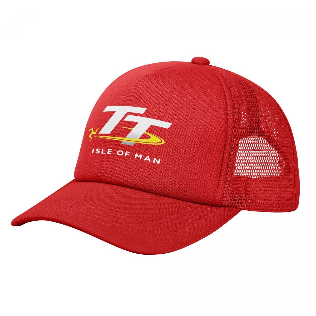Adult Isle Of Unisex TT Motorcycle Race Trucker Hats Outdoor Mesh Baseball Caps Polyester Hat Sun Hats Adjustable Sun Hats Summer One Size
