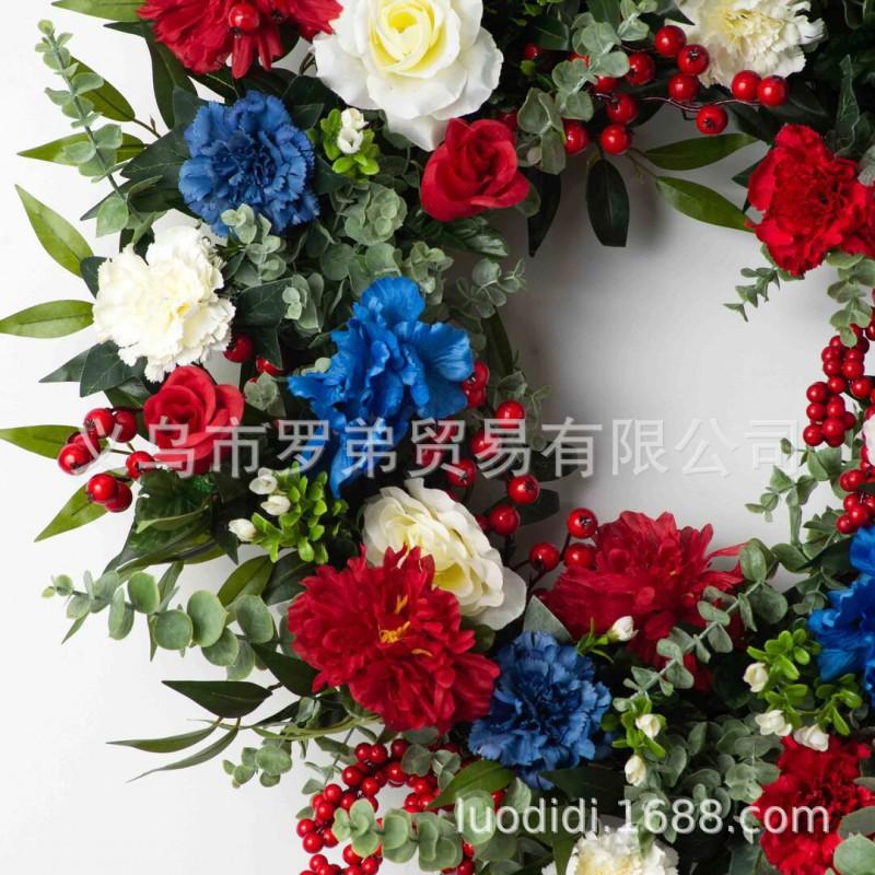 45cm Patriotic USA Independence Day Wreath Decor Door Wall Home Party Decoration