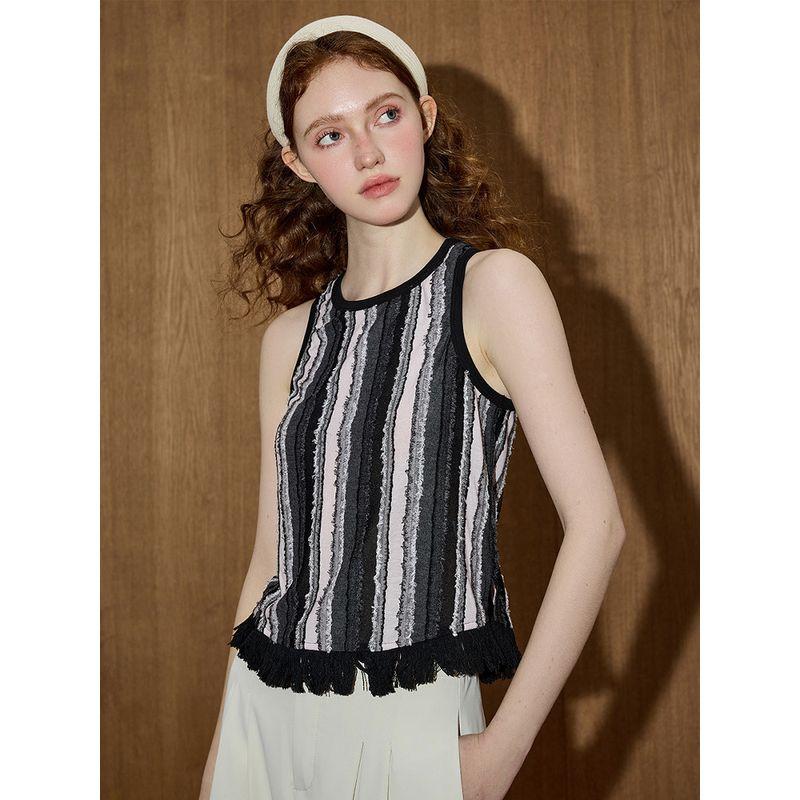 Coolhut2025 Summer Striped Camisole Thin Sleeveless Slimming Tank Top with Unique Design