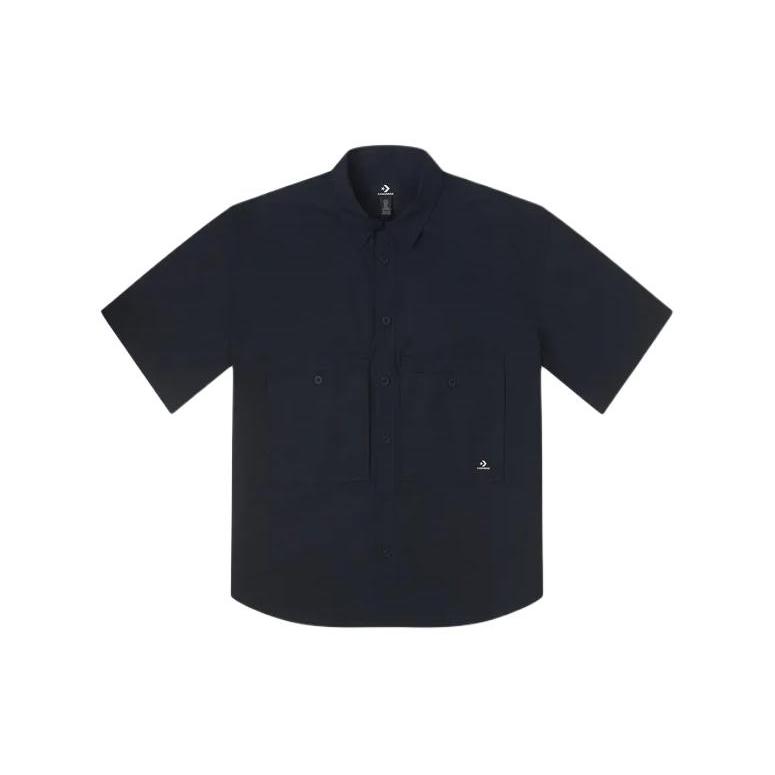 Converse Summer Fun Collection Shirts Men's Black Polo Collar Moderate Workwear 10026433-A01
