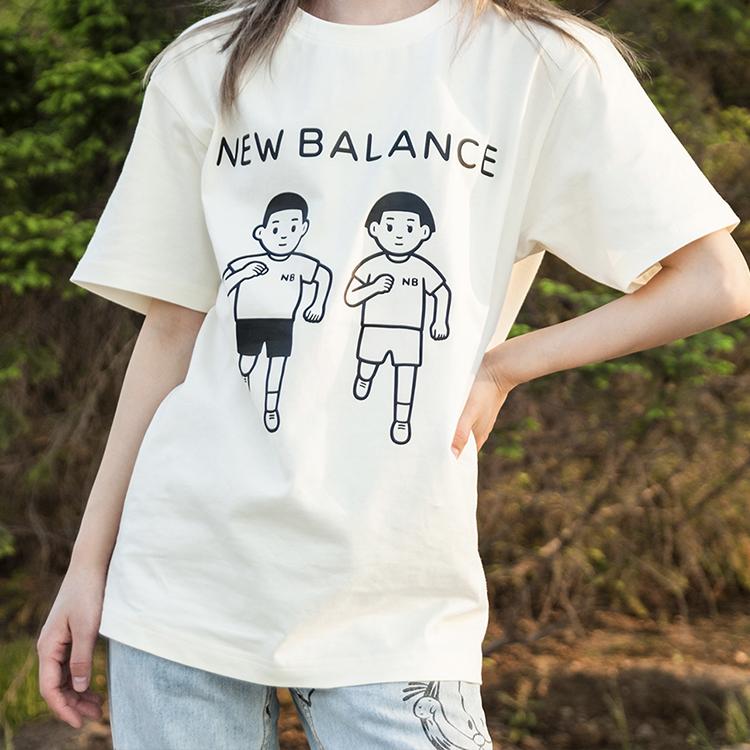 New Balance X Noritake Koleksiyonu Tişört Unisex Fildişi Beyaz AMT02375-IV