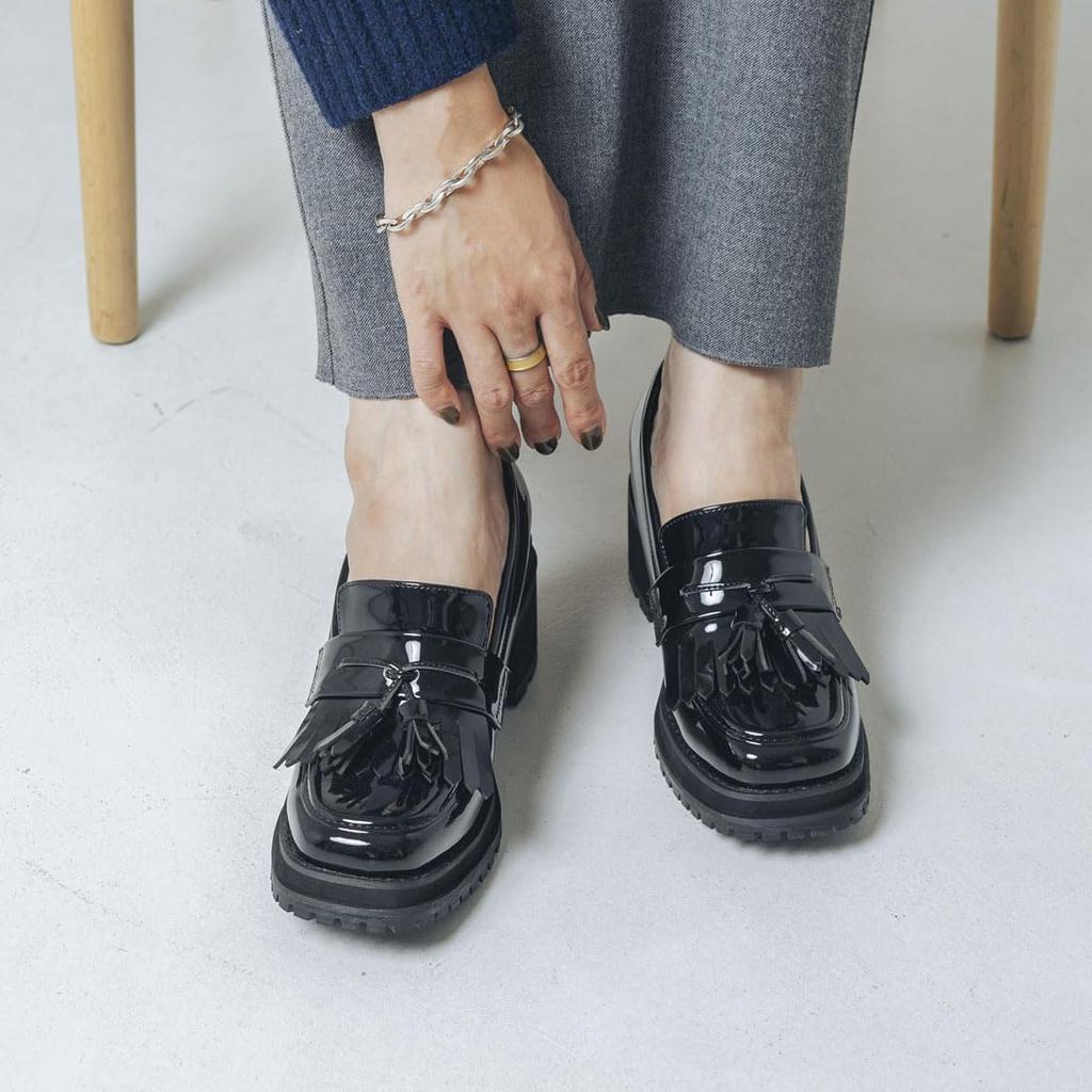 [Evol] Soft and Cushioned Quilted Tassel 6.5cm Loafers