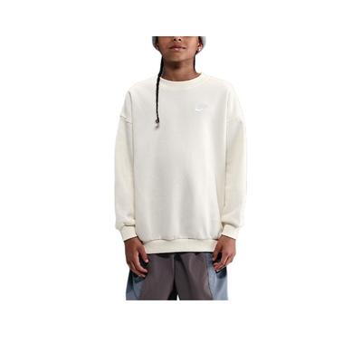 Nike Sweatshirt Einfarbig Rundhalsausschnitt Langarm Kinder Oberteile Weiß FD2923-047