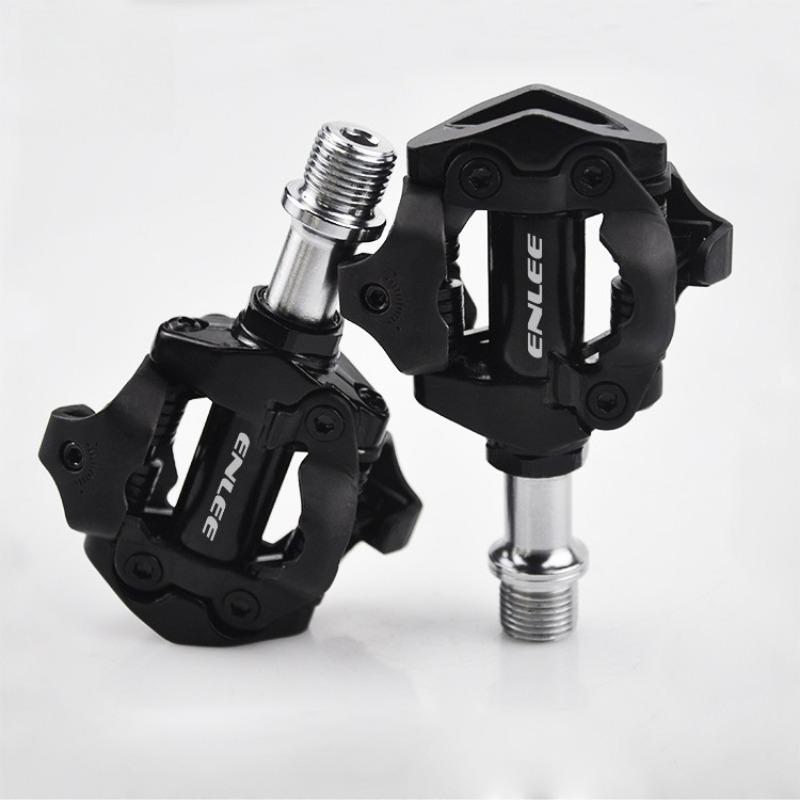 Mountain Bike Pedals with Cleats Self-Locking Pedals Clipless SPD System DU+Bearings Pedals with Locking Plate