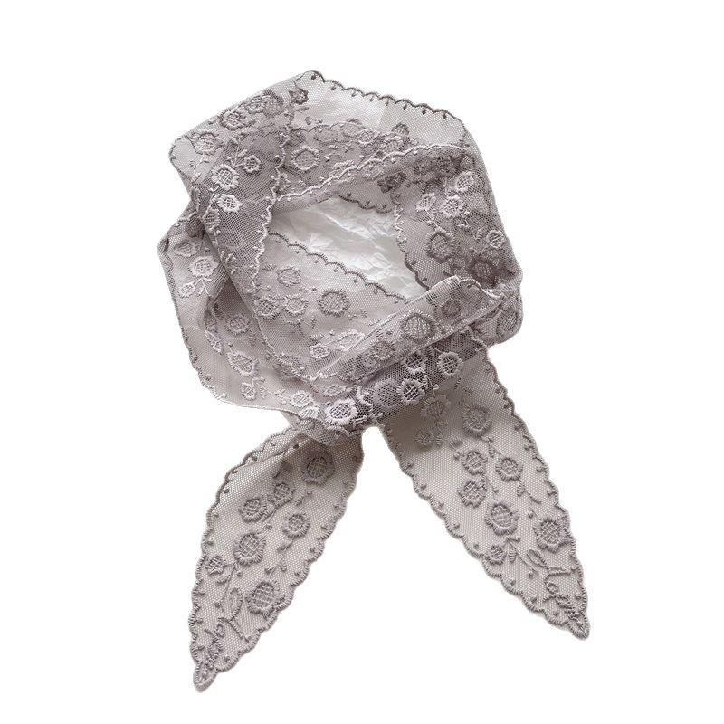Korean Version Ins Pure Desire Lace Long Scarf Women's Spring Summer Hot Girl Layering French Accessories Hair Tie Headband