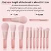 10pcs/Pack  man-made fiber Pink Handle Travel Makeup Brush Set  Synthetic Foundation Powder Eyeshadow Mini Makeup Brush Set