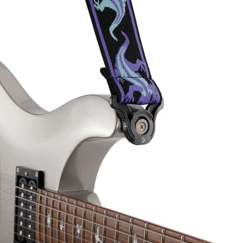 D'Addario Vingate Strap Collection Teal Lizards 50BALPW02 Guitar Strap with Strap Locks