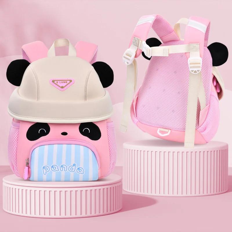 New Cute Panda Kindergarten Schoolbag for Girls Children's Bag Primary Boys School Bag Kawaii Backpack