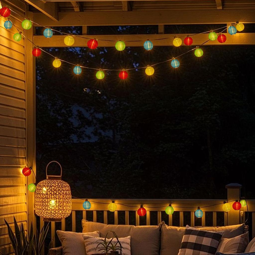 Lantern-style String Lights, Wire Lights, Decorative Lights for Indoor and Outdoor Use, Parties, Festivals, Birthdays, 20 Bulbs, 3m, Waterproof.
