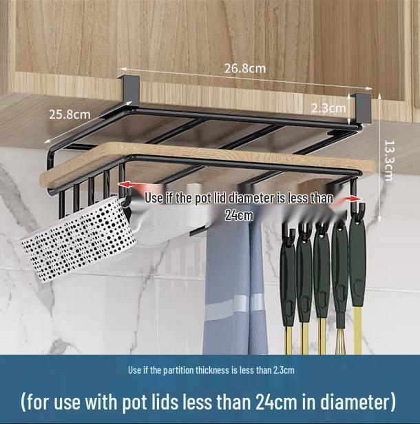 Under-Cabinet Multifunctional Kitchen Storage Rack for Cutting Boards