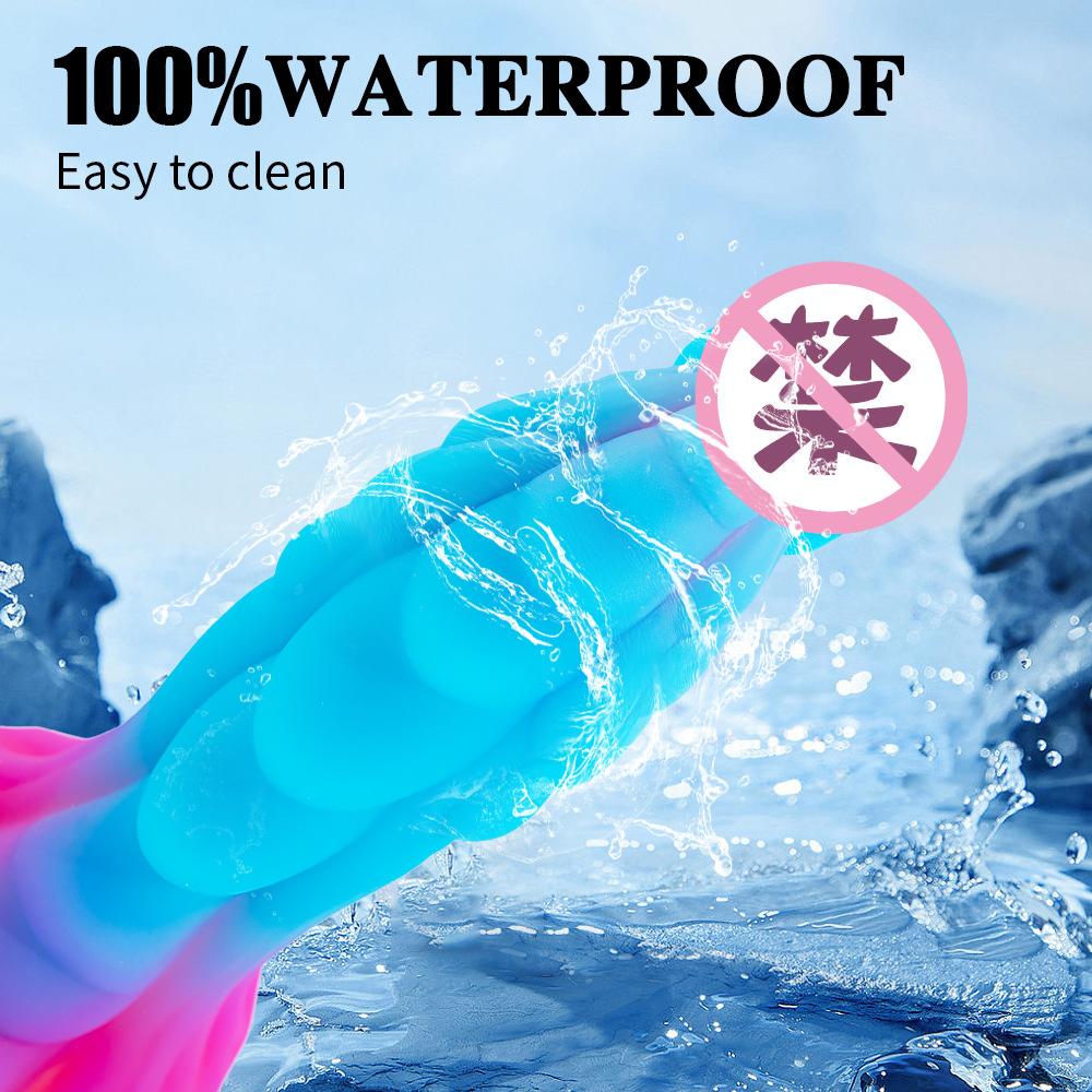 Adult toy anal plug sex toy liquid silicone shaped dildo colorful night light anal expansion dildo