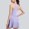 Women's Anti-Exposure Zipper Sports Dress - One-Piece Bra-Free for Running & Outdoor Fitness