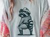 Funny Raccoon Shirt — Cowboy Raccoon Comfort Colors Tee, Trash Panda Western Graphic Shirt, Feral Raccoon Gift for Her