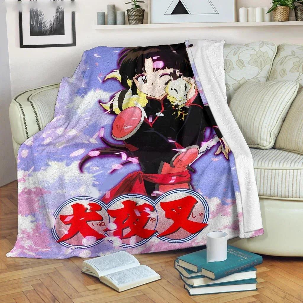 Inuyasha Blanket Comfort Soft Throw Fleece Anime Blanket for Bed Couch Travel Warm Cozy Cover