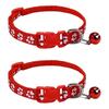 2Pcs Dog Collar Adjustable Buckle Design Exquisite with Bell Paw Pattern Pet Cat Dog Neck Circle Pet Supplies
