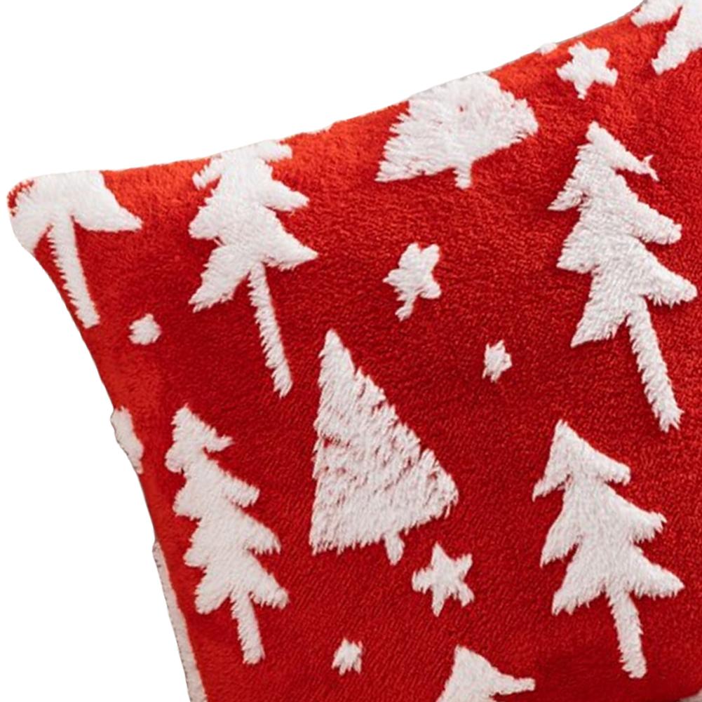 Christmas Cushion Cover Festival Pillow Case for Sofa Decor (Red Christmas Tree)