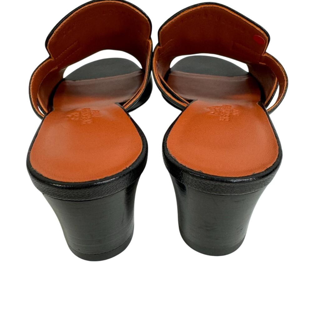 Hermes CM21107022009 Candy Goat Kelly Buckle Heeled Sandals Sandals Black Goat Women Used