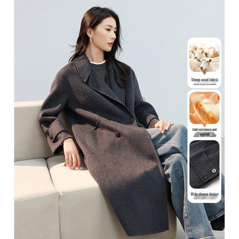 HSTYLE Women's 2025 Double-Faced Wool Long Coat