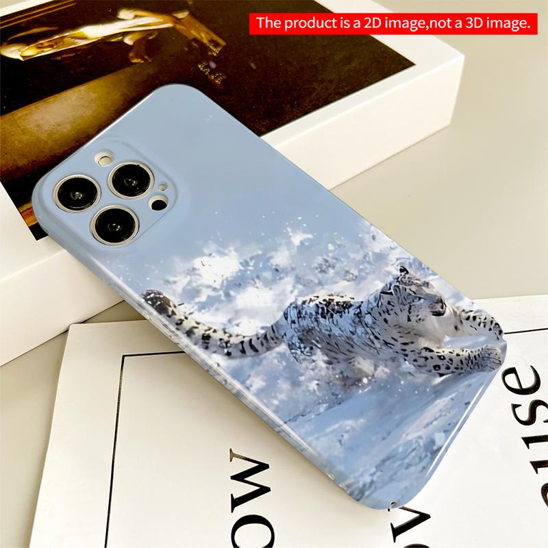 2DFlat Snow Leopard in Motion All inclusive film hard iPhone case, compatible with iPhone 18 Pro Max 17 16 15 14 13 12 11