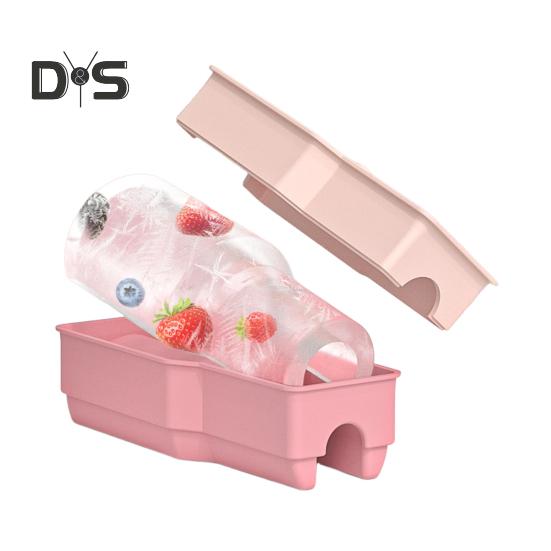 Silicone Ice Cube Tray for 20-40 Oz Tumbler Hollow Cylinder Design Ice Mold with Lid BPA-Free Reusable Ice Cube Maker for Cup H2.0