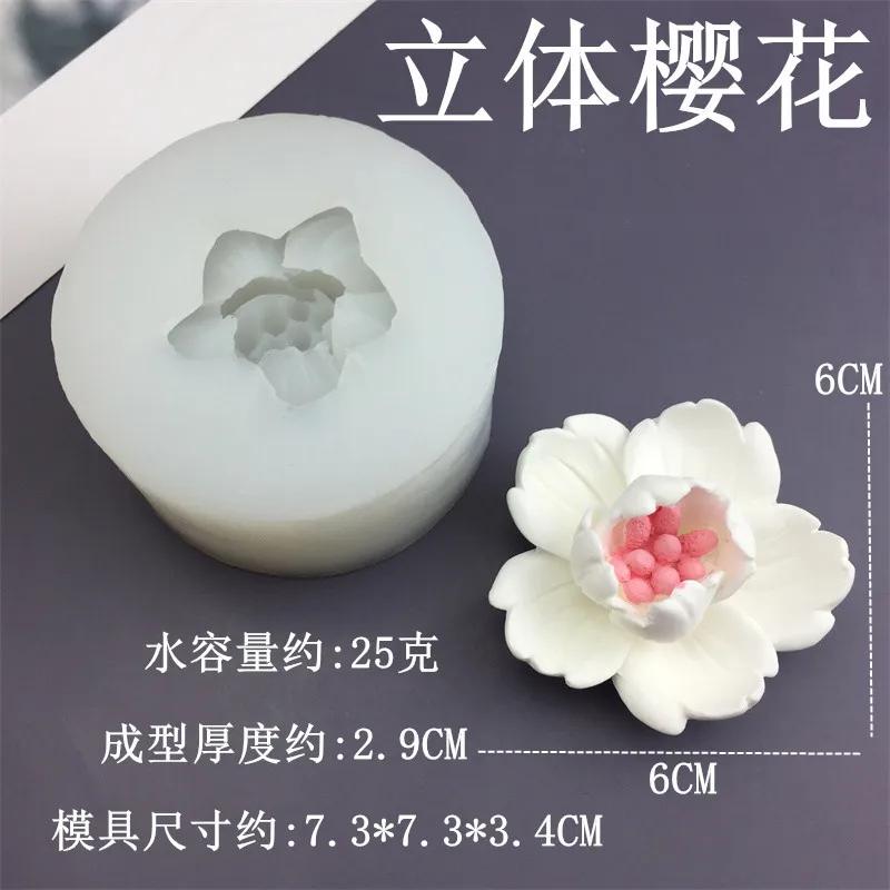 

3D Flower Silicone Mold Aromatherapy Candle Cake Chocolate Fondant Baking Tool Craft Gift Making Mould for Home Garden