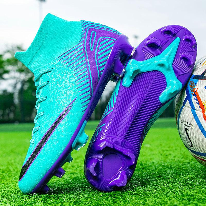 New high-top football shoes for young students, outdoor grass sports, non-slip training shoes for men and women, falcon generation
