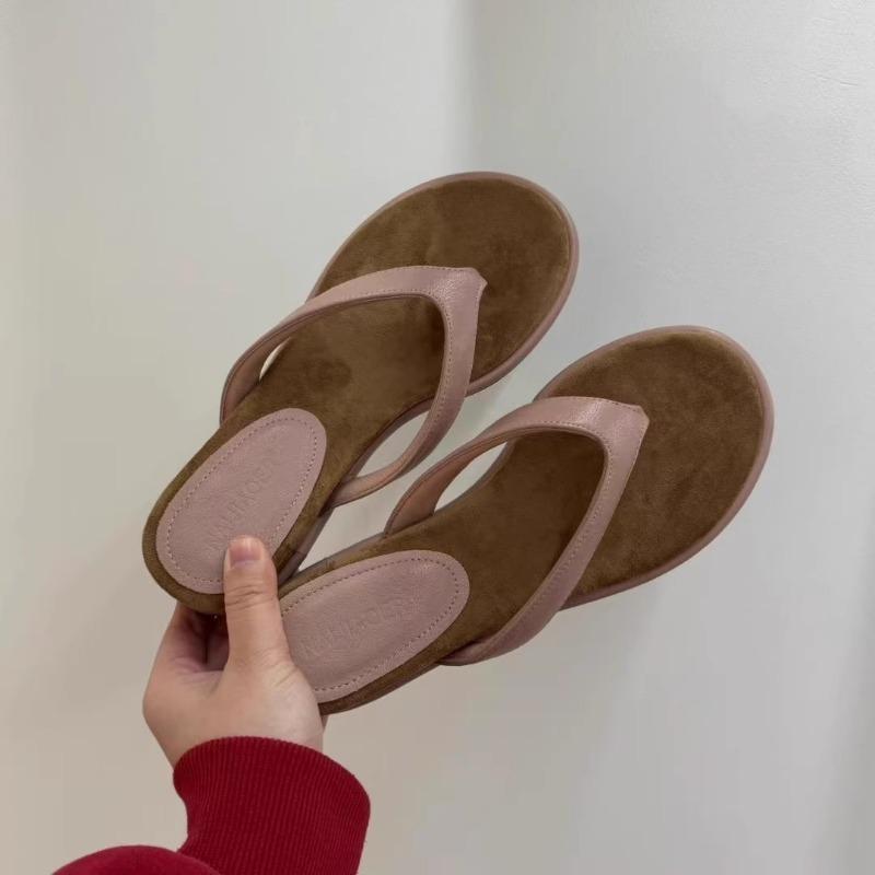 French Flip-toe Beach Vacation Shoes Flip-flops Versatile Wedge Heels Flip-flops Women's Summer Sandals