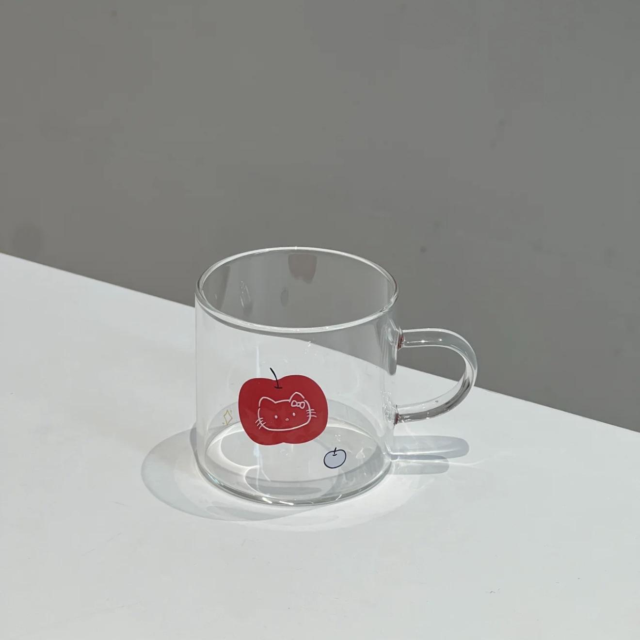 Girly Heart Glass Tea Set with Infuser Teapot & Two Cups 100ml