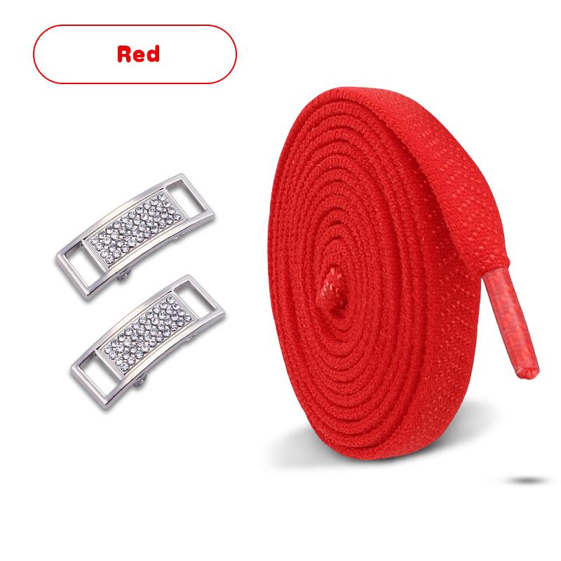 Silver Diamond Lock Shoelaces without ties Flat Shoelace for Shoes accessories Elastic Laces Sneakers Tennis No Tie Shoe laces