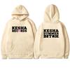 Felpa con cappuccio alla moda con grafica Kesha Records stampata su entrambi i lati Uomo Donna Manica lunga Pullover Autunno Inverno Pile Unisex Felpe