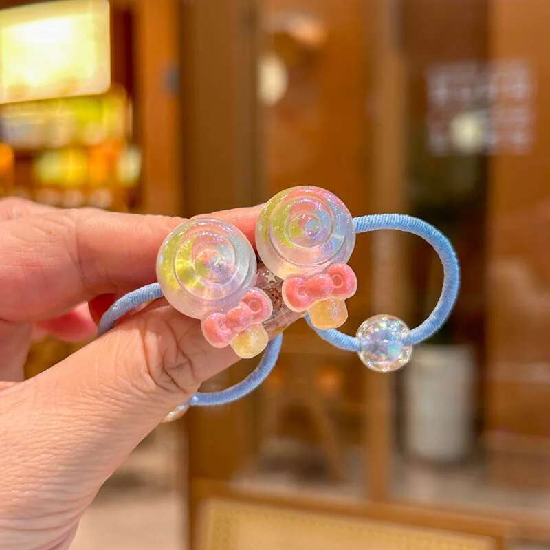 2 PCS Cute Colorful Flowers & Butterflies Elastic Hair Bands for Girls Children's Hair Accessories Baby Headwear