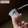 2pc/lot Hand Drawn Blue Bamboo Teacup Tea Bowl Beautiful Tea Cup Tea-tasting Smelling Cup Jianzhan Master Cups Mugs Teaset 25ml