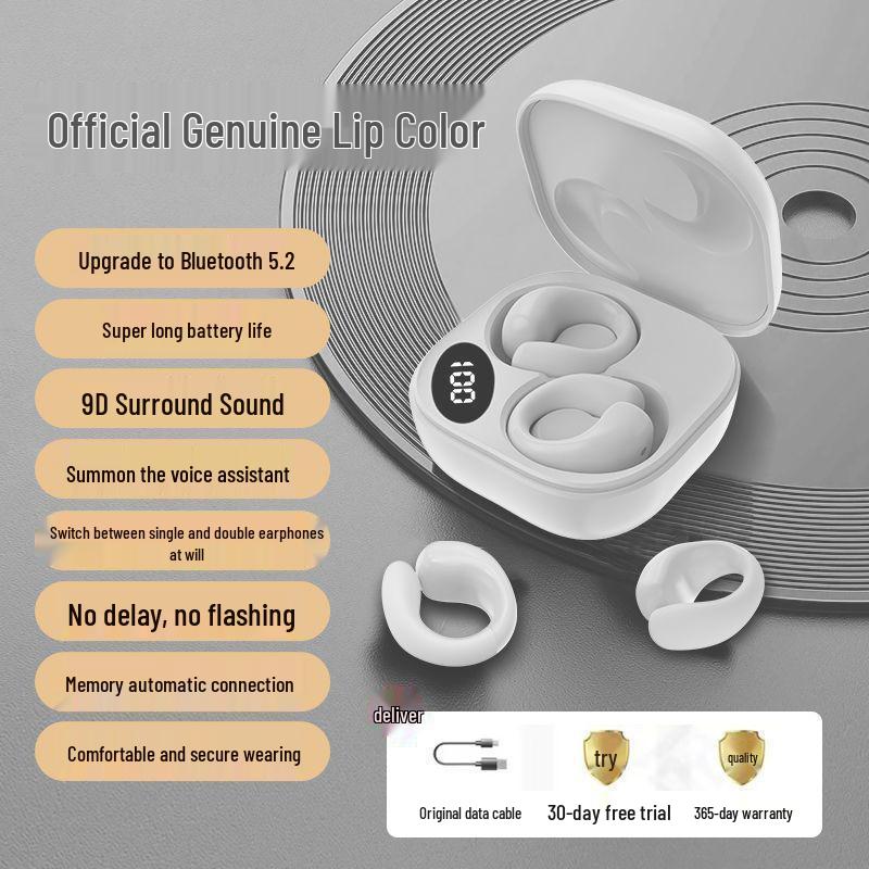 Wireless Bone Conduction Sport Headphones, Clip-On In-Ear/Non-In-Ear, Long Battery Life, Universal