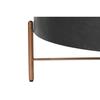 90 Cm Black Bronze Metal Wood Coffee Table