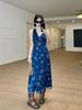 Retro feeling super good-looking V-neck vest dress seaside vacation style waist slim suspender skirt 2026 summer