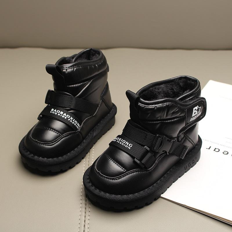 2025 Winter Children's Snow Boots Boys' Large Cotton Shoes Fleece Thickened Girls' Baby Northeast Cotton Boots Waterproof and Non-slip