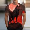 3D printing new men's fashion casual simple short-sleeved T-shirt comfortable breathable cherry blossom print short sleeve