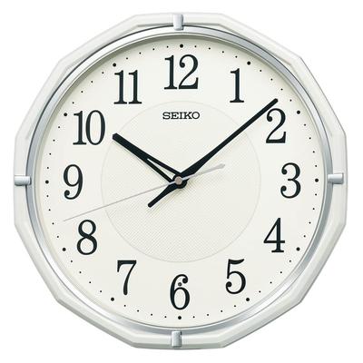 Seiko Clock KX274W Analog Wall White 305 X 305 X 47mm Radio-Controlled Clock, Pearl,