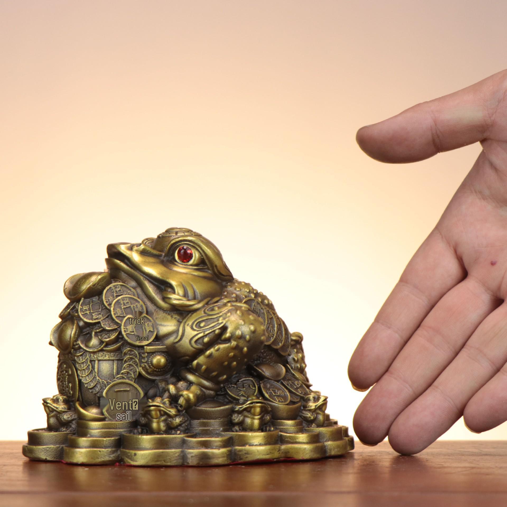 Golden Treasure Toad Ornament - Wealth and Prosperity Home Decor
