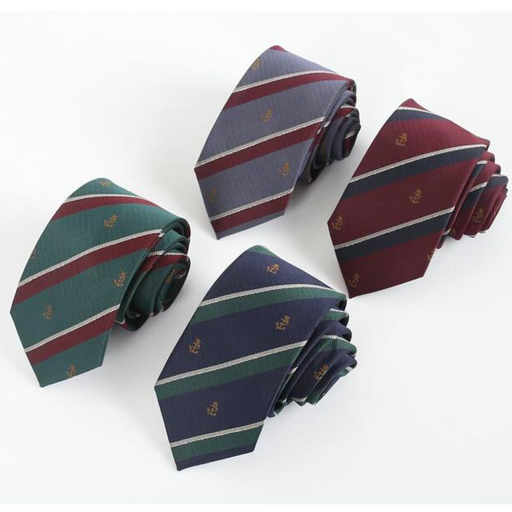 [FASELE] Necktie, Unisex, Men's, Women's, Girls', Boys', Stripe, Anchor Pattern, Student, High School Student, Campus Fashion, Stylish, Gift,
