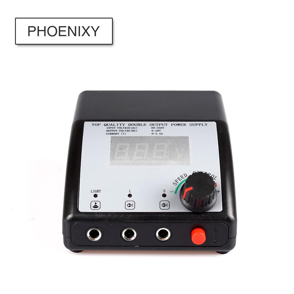 

PHOENIXY цифровой источник питания для татуировки с двойным выходом для тату-машины, светодиодный светильник с управлением скоростью высшего качества