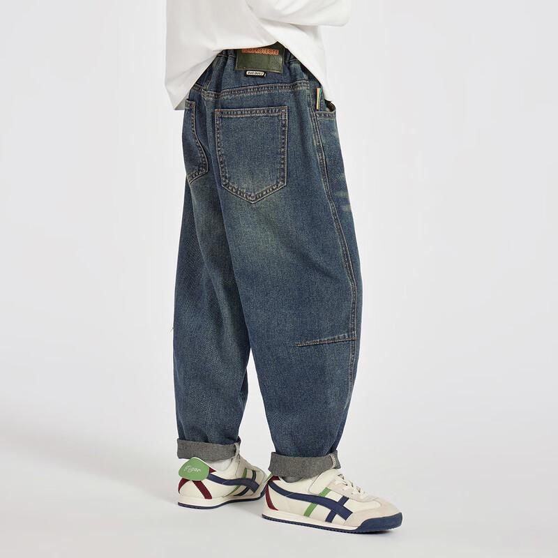DuoDuoJia Boys Washed Loose Fit Dad Jeans 110