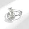 Fidget Spinner Ring Angst für Frauen Kristall Blume Auge Stern Mond Planet Ringe Drehen Anti Stress Verlobung Schmuck