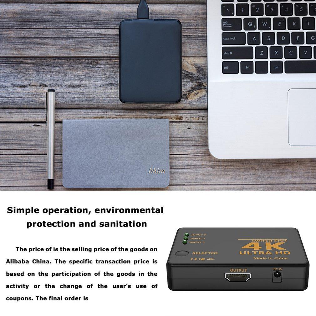 3 in 1 Out HDMI-compatible Switch 4K Switcher 1x3 Hub Adapter Converter for PS4/3 TV Box HDTV PC HD Video Cable Splitter