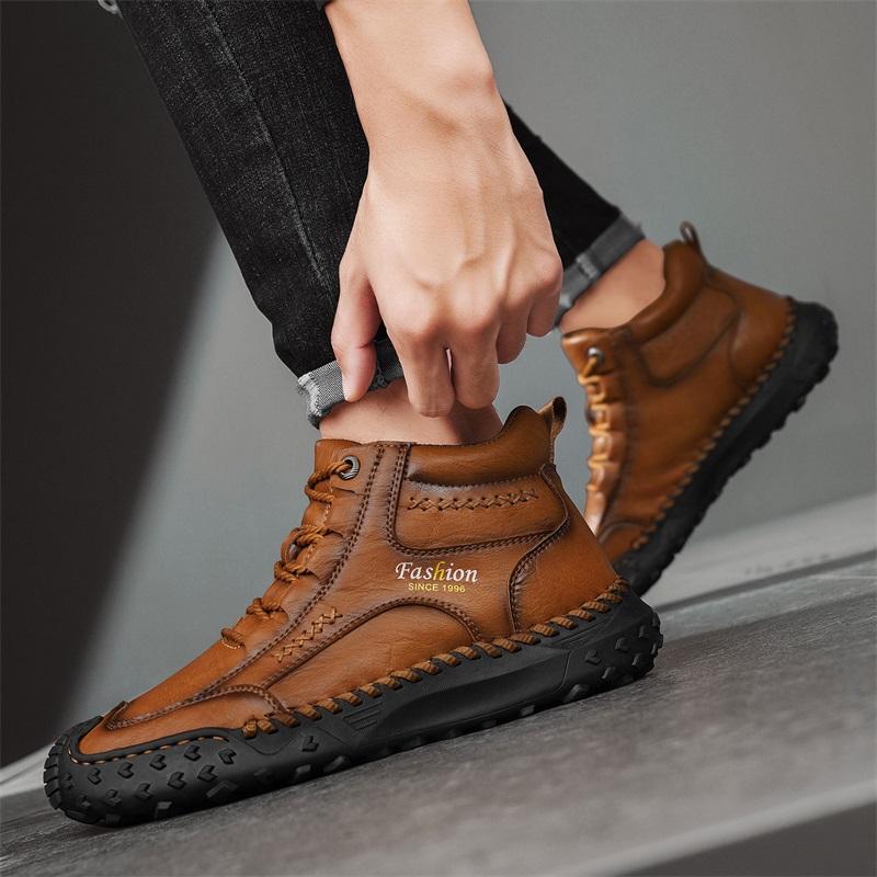 Autumn /Spring Mens Handmade Boots  Comfortable Ankle Boots for Men Casual Shoes Tooling Shoes  Mens Chelsea Ankle Boots