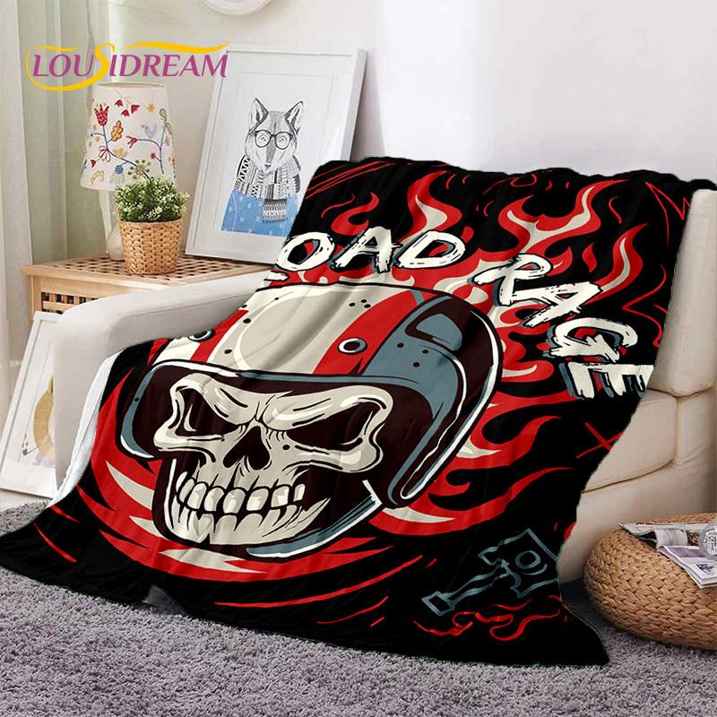 Motocross Motorrad Weiche Decken, Warme Kuscheldecke Bequeme Decke für Picknick Betten Sofa Zuhause Schlafzimmer Wandergeschenk