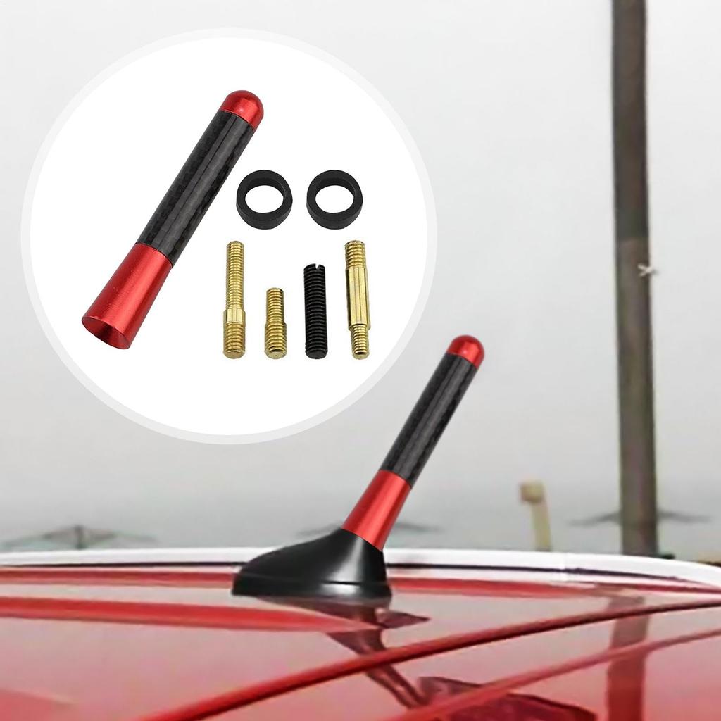 Car Radio Antenna,Car Antenna Replacement,Short Carbon Fiber Metal Car Antenna Kit | 8cm Auto
