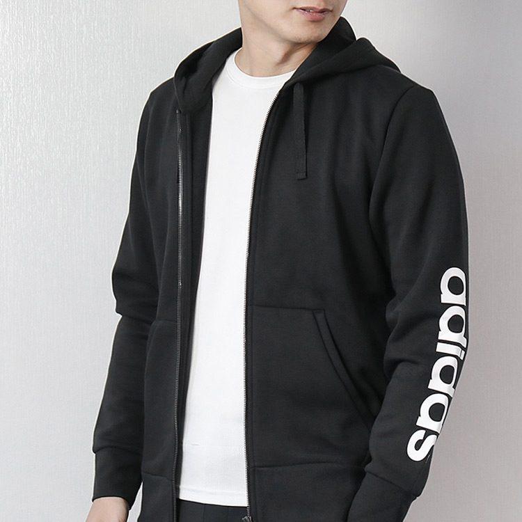 adidas Jackets Men's Black Hooded Moderate Other BR4058
